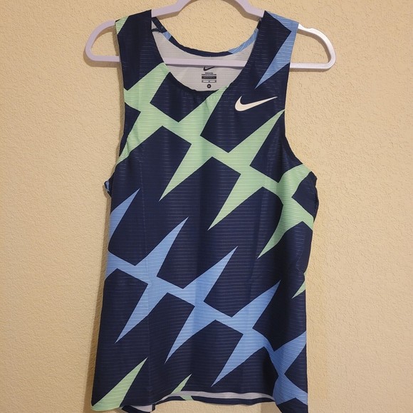Nike Elite Pro Singlet Mens Size Medium Running Marathon CI0799-XXX Blue Green - Picture 5 of 7